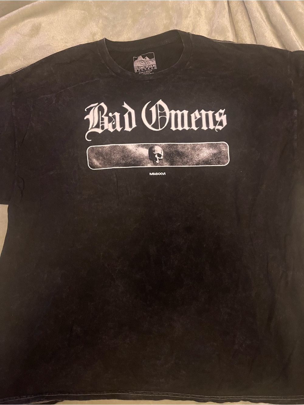 Bad Omens Floral Skull Mineral Wash T-Shirt - Picture 3 of 5